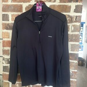 078 Patagonia Men’s Black Apilene Quarter Zip Long Sleeve Pullover Top sz M
